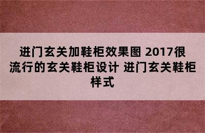 进门玄关加鞋柜效果图 2017很流行的玄关鞋柜设计 进门玄关鞋柜样式